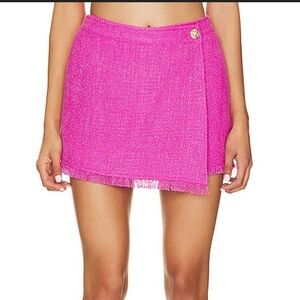 Pink Fringe Mini Skirt